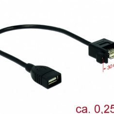 Cablu USB 2.0-A la USB 2.0-A panel mount 0.25m M-M, Delock 85105