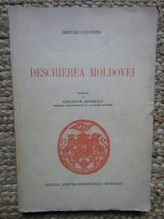 DIMITRIE CANTEMIR DESCRIEREA MOLDOVEI