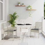 Set de Dining pentru Grădină 3 Piese Gri Deschis din Ratan Sintetic