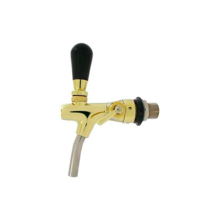 Zapfhahn, Kompensatorhahn, Bierzapfhahn, Schankhahn - selbstschlie&szlig;end, gold, Gewindel&auml;nge: 55 mm