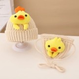 Set crem caciulita si gentuta - Puisor (Marime Disponibila: 9-12 luni)