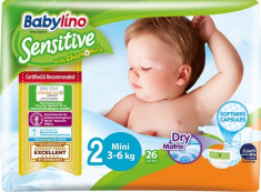 Scutece Babylino sensit. nr.2(3-6KG) 26buc. Babylino foto