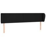 Cumpara ieftin Tablie de pat cu aripioare negru 183x23x78/88 cm textil