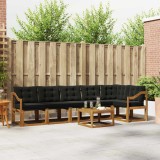 vidaXL Set de canapele de exterior cu pernă 7 pcs Natural și Negru 3368747