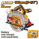 Cumpara ieftin Fierastrau Circular 185mm, 4800rpm, brushless, 20V, fara acumulator Ingco CSLI1851