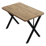 Cumpara ieftin Masa Zeryin metal, Negru - Stejar, 70x110x75 cm