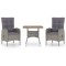 Set mobilier gradina, 3 piese, gri, poliratan si lemn acacia