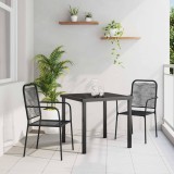 vidaXL Set de masă pentru grădină 3 pcs Negru
