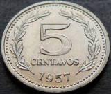 Moneda exotica 5 CENTAVOS - ARGENTINA, anul 1957 * cod 2940 A, America Centrala si de Sud