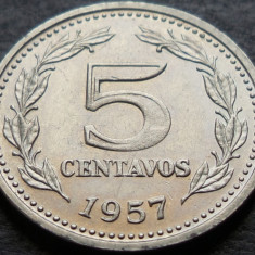 Moneda exotica 5 CENTAVOS - ARGENTINA, anul 1957 * cod 2940 A