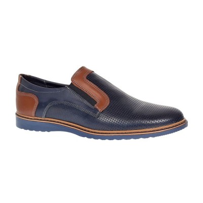 Pantofi barbati casual din piele naturala - Model bleumarin cu maro - GKR332EBL foto