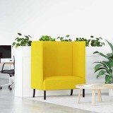 vidaXL Canapea cu spătar &icirc;nalt 101cm Galben deschis țesătură 42010841