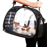 Geanta de transport pentru caine sau pisica negru - transparent ag644l, AVEX