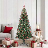vidaXL Pom de Crăciun artificial pre-iluminat cu 300 LED Verde 180 cm 3396762