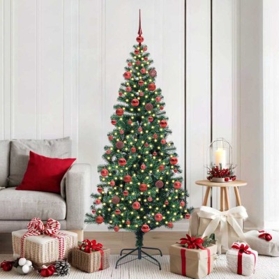 vidaXL Pom de Crăciun artificial pre-iluminat cu 300 LED Verde 180 cm 3396762 foto