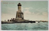 CONSTANTA , FARUL REGELE CAROL I , INCONJURAT DE TURISTI , CARTE POSTALA , 1912