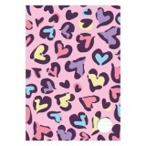 Caiet dictando A4 cu coperta roz cu inimi, 40 de file, CMCLASS