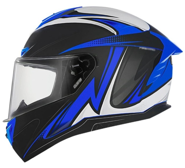 Casca protectie Moto/Cross ATV Filp-UP GSB -Negru/Alb/Albastru