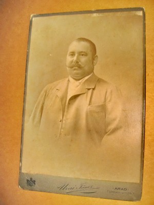 B666-Kabinet foto domn Arad carton anii 1900 stare buna. Marimi: 16/ 10 cm. foto