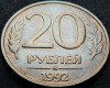 Moneda 20 RUBLE- RUSIA, anul 1992 *cod 4511 A &quot;ММД&quot; = RARA MONETARIA MOSCOVA, Europa