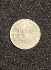 Moneda jubiliară quarter dollar 2001 Rhode Island