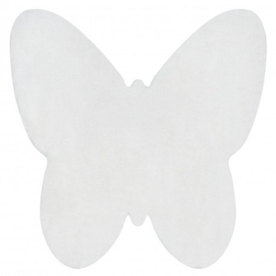 Covor lavabil modern SHAPE 3150 Fluture shaggy - fildeş, antiderapant, 80x80 cm foto