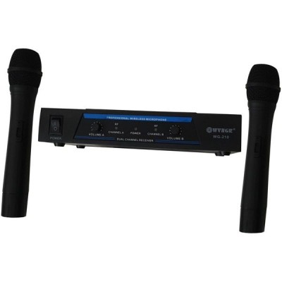 Set 2 microfoane wireless WVNGR NC-210, cu receptor si VHF Dual-Channel foto