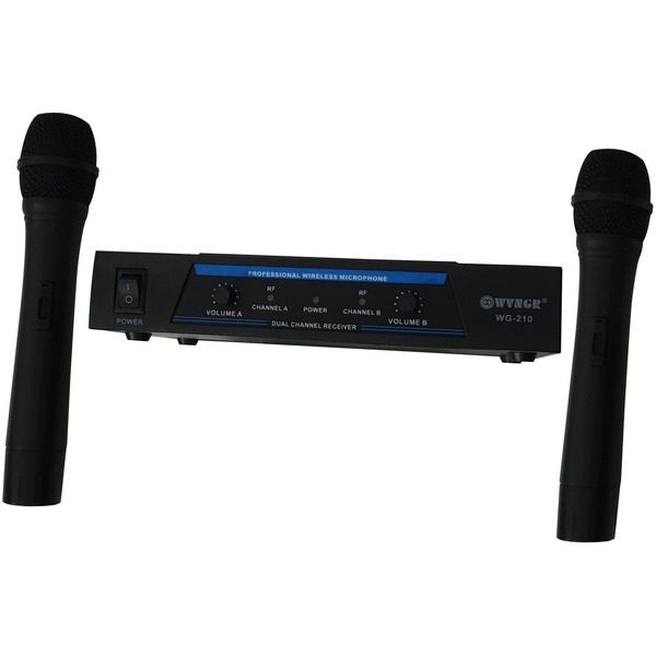 Set 2 microfoane wireless WVNGR NC-210, cu receptor si VHF Dual-Channel