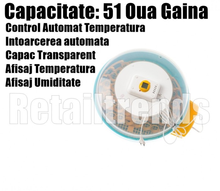 Incubator Clocitoare 51 Oua Ou Pui Gaina Intoarcere Automata Temp Umid Incubator Clocitoare 51 Oua Ou Pui Gaina Intoarcere Automata Temp Umid