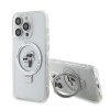 Husa pentru iPhone 14 Pro - Karl Lagerfeld Hardcase Ring Stand MagSafe (KLHMP14LHMRSKCH) - White Karl&amp;Choupette