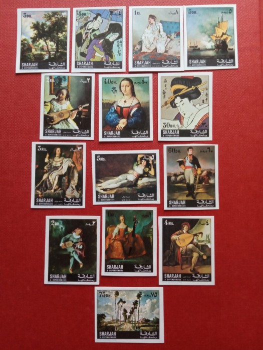 SHARJAH, PICTURI - SERIE COMPLETĂ IMPERF. MNH