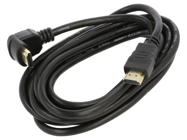 Cablu HDMI 2.0 3m Negru 90&deg;