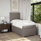 vidaXL Pat box spring cu saltea, gri taupe, 90x190 cm, textil 3291915