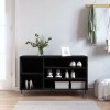 Gossi pantofar, negru, 102x36x60 cm, lemn compozit