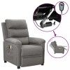 VidaXL Fotoliu de masaj electric rabatabil, gri deschis, textil