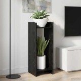 vidaXL Suport pentru plante cu raft 2 pcs Stejar Negru 30 x 30 x 80 cm 899581