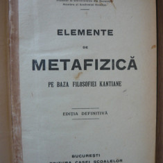 RADULESCU-MOTRU - ELEMENTE DE METAFIZICA - 1928