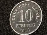10 pfennig 1916 G (in capsula), patina, impecabila. Discount conform descriere [10 - 20 %. Vezi descrierea.].