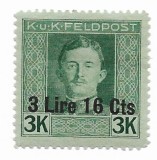 Italia - Ocupatia austriaca in Italia, supratipar, 1918 - 3 L 16 C/3 K, neobliterat