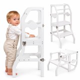Cumpara ieftin Scaun pliabil pentru copii, inaltator din lemn, 2 in 1 scaun si masa, learning tower