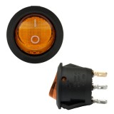 Intrerupator auto BestAutoVest rotund portocaliu 20Ah 12V cu 2 pozitii diametrul de 20 mm (fi 20) cu 3 papuci AutoDrive ProParts