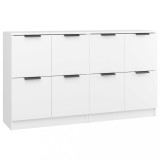 Servante, 2 piese, alb, 60x30x70 cm, lemn prelucrat