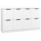 Servante, 2 piese, alb, 60x30x70 cm, lemn prelucrat