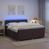 Cumpara ieftin Pat boxspring cu saltea Maro inchis 160 x 200 cm Tesatura