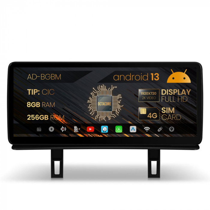 Navigatie BMW Seria 1 E87 (2006-2009), Varianta CIC, Android 13, BM-Octacore 8GB RAM + 256GB ROM, 12.3 Inch - AD-BGBM12008CI+AD-BGRKITBM005