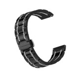 Curea ceramica, compatibila Huawei Watch GT 7 46mm, telescoape Quick Release, 22mm, Negru/Argintiu