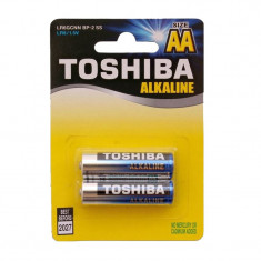 Set 2 baterii alcaline Toshiba, R6, Blu Line, AA