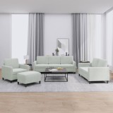 VidaXL Set de canapele, 4 piese, gri deschis, catifea
