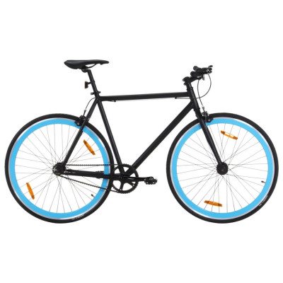 vidaXL Bicicletă cu angrenaj fix, negru și albastru, 700c, 51 cm foto