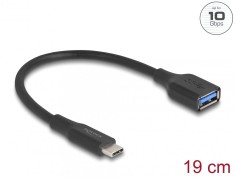 Adaptor USB 3.2 type C la USB-A T-M 60W QC 3.0 19cm, Delock 67179